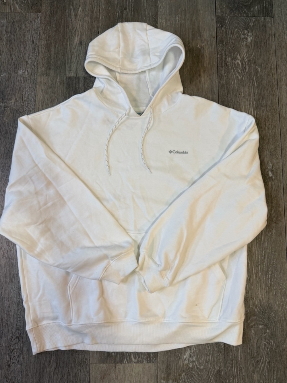 Columbia White Pullover Hooded Sweatshirt